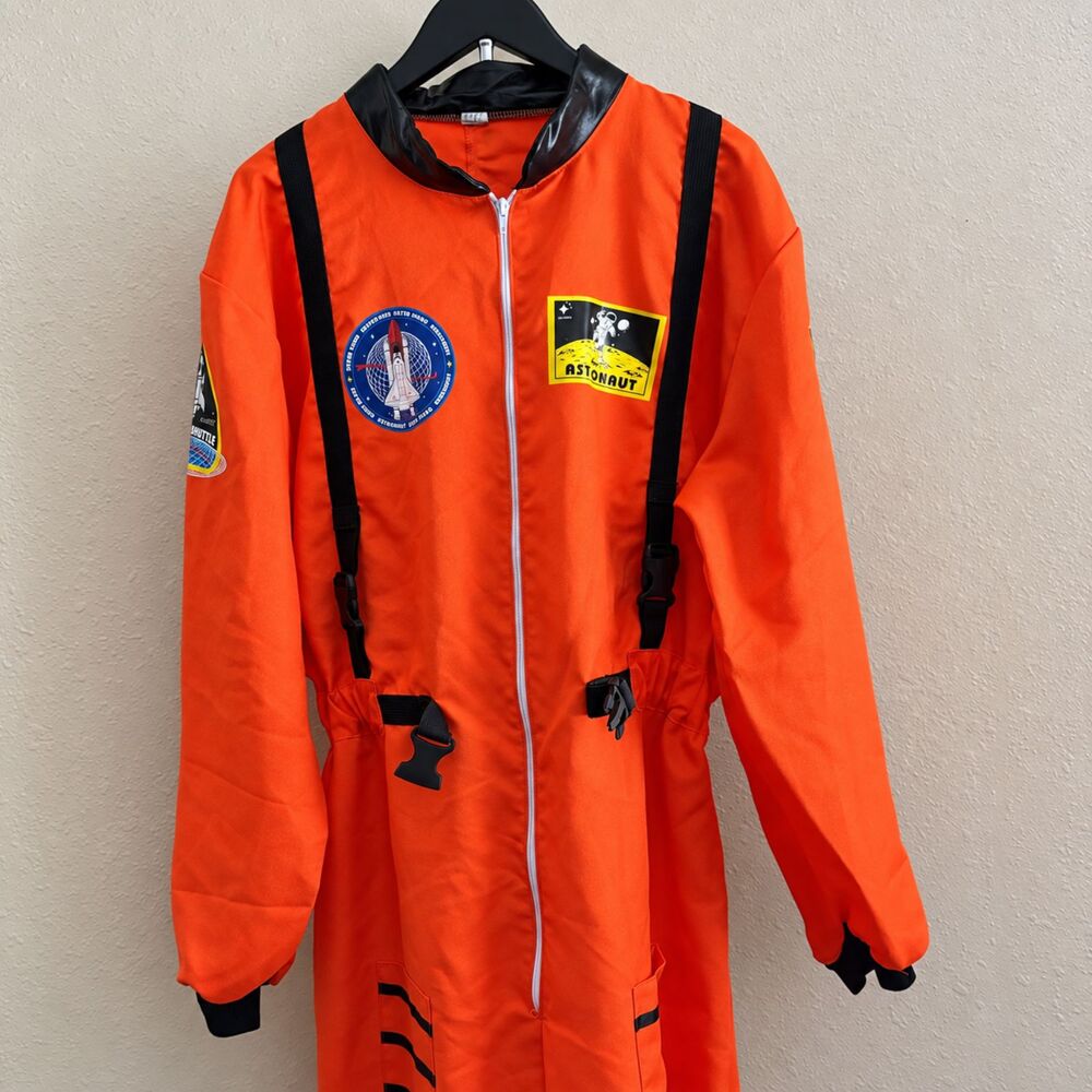 Orange Astronaut Space Suit Costume Jumpsuit